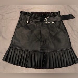 Zara Black Faux Leather Mini Skirt